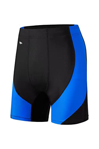 SURFEASY Herren Jammers Badeanzug Schwimmen Schwimmhose Badehose Eco Endurance+ Pro Mid Length Shorts Swim Trunks wettkampfhose Herren (Schwarz/Blau,L) von SURFEASY