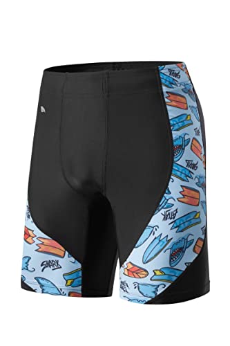 SURFEASY Herren Jammers Badeanzug Schwimmen Schwimmhose Badehose Eco Endurance+ Pro Mid Length Shorts Swim Trunks wettkampfhose Herren (Schwarz/Hai,M) von SURFEASY