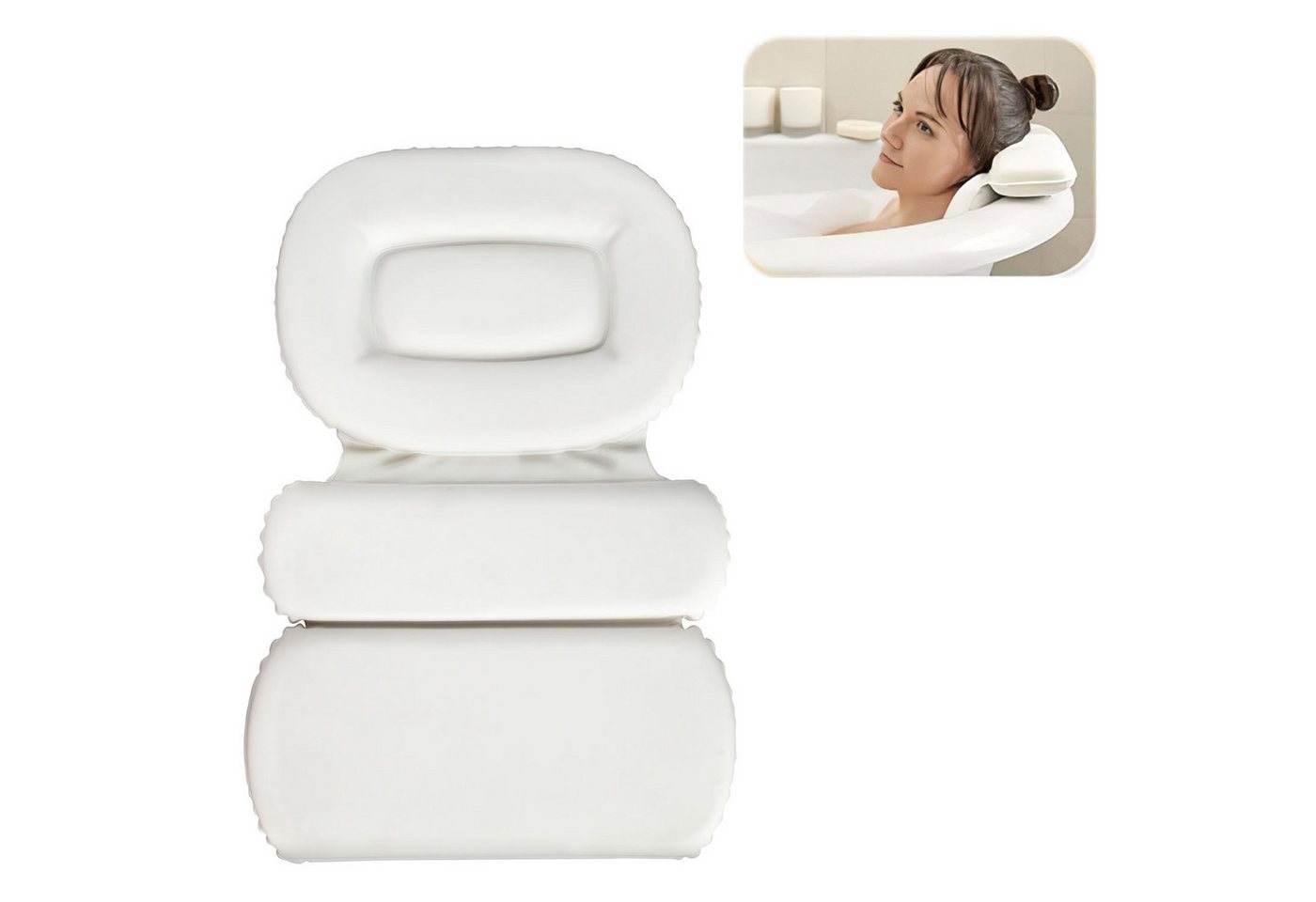 SURFOU Badewannenkissen Badewanne & Spa-Kissen mit 7 Saugnäpfen, Kopf Nacken Schulter und Rückenstütze mit 3D-Air-Mesh-Technologie von SURFOU