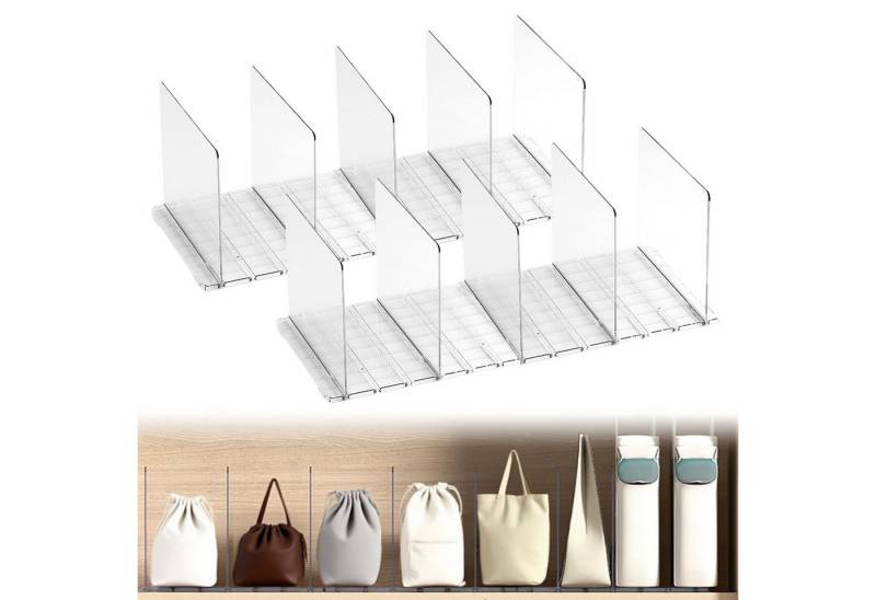 SURFOU Taschenorganizer 10 Stück Handtaschen Organisator Regalteiler für Schränke Kunststoff (Transparent Handtasche Geldbörse Tasche Kleidung Trennwand Regal), Abnehmbare Regaltrenner für Schlafzimmer Küche Büro Schränke von SURFOU