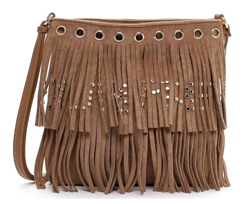 SURI FREY Schultertasche Umhängetasche SFY Becky Crossover Taupe hellbraun von SURI FREY