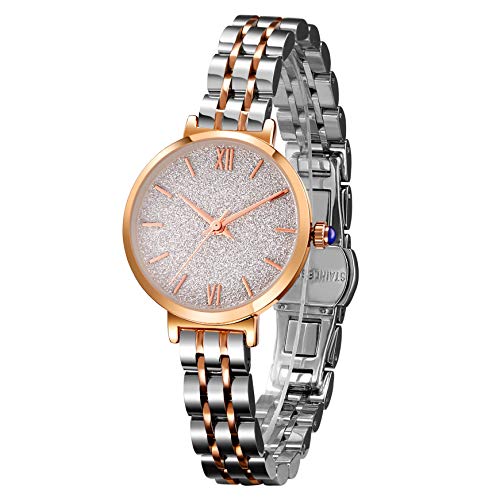 SURVAN WatchDesigner japanische Quarz Mode Armbanduhr für Damen 18 Karat Gelbgold ionenplattiertes Edelstahlgehäuse muttertagsgeschenke für Mama von SURVAN WatchDesigner