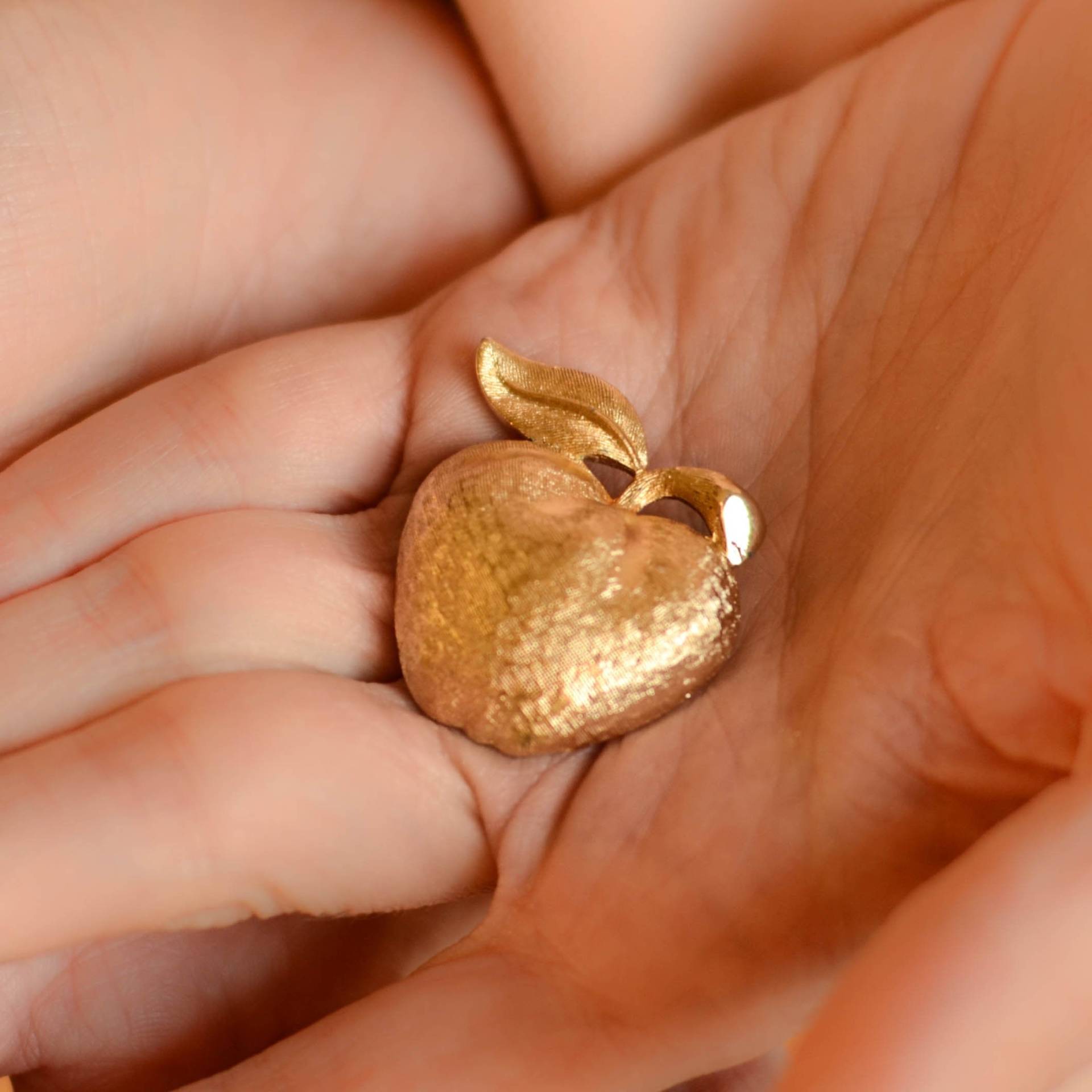 Goldener Apfel Coro Brosche, Figurale Brosche Lehrer Geschenk Von Coroschmuck von SURstudio