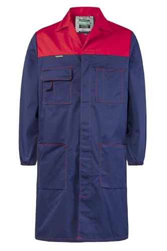 SUSHIMIAN Arbeitskittel Herren Lang Berufskittel Arbeitsmantel Werkstatt Arbeitsjacke Laborkittel Arbeitskleidung Berufsmantell, Rot+Blau, XXL von SUSHIMIAN