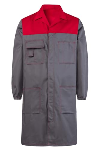 SUSHIMIAN Arbeitskittel Herren Lang Berufskittel Arbeitsmantel Werkstatt Arbeitsjacke Laborkittel Arbeitskleidung Berufsmantell, Rot+Grau, XL SUSHIMIAN Arbeitskittel Herren Lang Berufskittel Arbeitsmantel Werkstatt Arbeitsjacke Laborkittel Arbeitskleidung Berufsmantell, Rot+Grau, XL von SUSHIMIAN