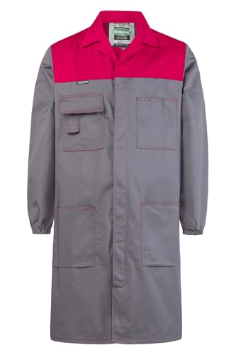 SUSHIMIAN Arbeitskittel Herren Lang Berufskittel Arbeitsmantel Werkstatt Arbeitsjacke Laborkittel Arbeitskleidung Berufsmantell, Rot+Grau, XXL von SUSHIMIAN