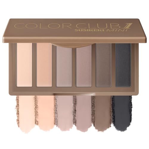 SUSIKEKI Lidschatten Palette 6 Farben mit Spiegel - Eyeshadow Palette Matt Hohe Farbwiedergabe - Mini Make Up Palette Tragbarkeit, Wasserdicht, Langlebig von SUSIKEKI