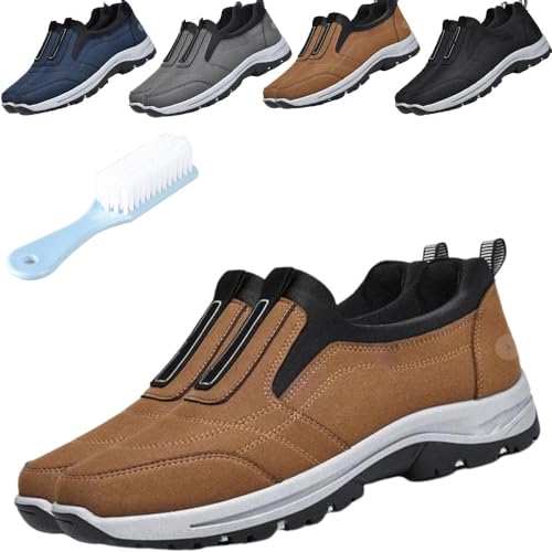 SUSUMZ Daladder Wanderschuhe, Herren-Slip-On-Schuhe, lässige, Bequeme und atmungsaktive wasserdichte Wanderschuhe, Herren-Wanderschuhe, Outdoor-Camping-Kletter-Walking-Laufschuhe (Braun,40) von SUSUMZ