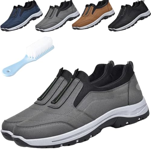 SUSUMZ Daladder Wanderschuhe, Herren-Slip-On-Schuhe, lässige, Bequeme und atmungsaktive wasserdichte Wanderschuhe, Herren-Wanderschuhe, Outdoor-Camping-Kletter-Walking-Laufschuhe (Grau,38) von SUSUMZ