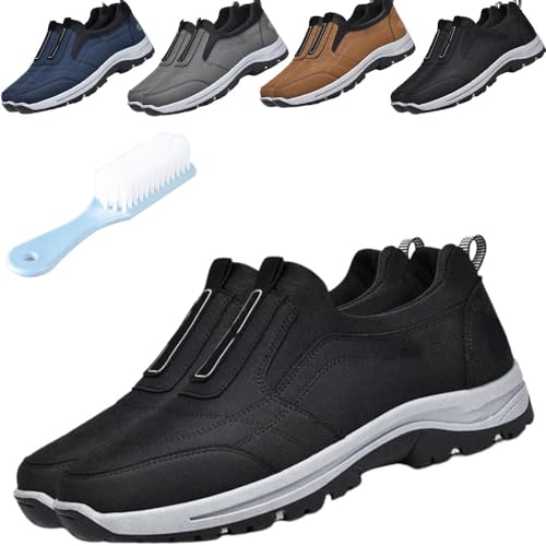 SUSUMZ Daladder Wanderschuhe, Herren-Slip-On-Schuhe, lässige, Bequeme und atmungsaktive wasserdichte Wanderschuhe, Herren-Wanderschuhe, Outdoor-Camping-Kletter-Walking-Laufschuhe (Schwarz,38) von SUSUMZ