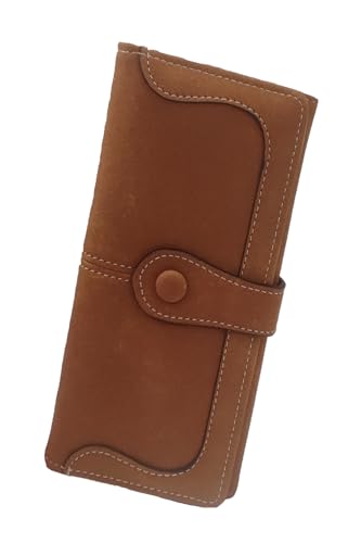 SUVERCH Faltbare kleine Geldbörse aus PU-Leder, RFID-blockierend, schmal, dünn, kompakt, Kreditkarte, Damengeldbörse mit Ausweisfenster, Long-Coffee SUVERCH Faltbare kleine Geldbörse aus PU-Leder, RFID-blockierend, schmal, dünn, kompakt, Kreditkarte, Damengeldbörse mit Ausweisfenster, Long-Coffee von SUVERCH