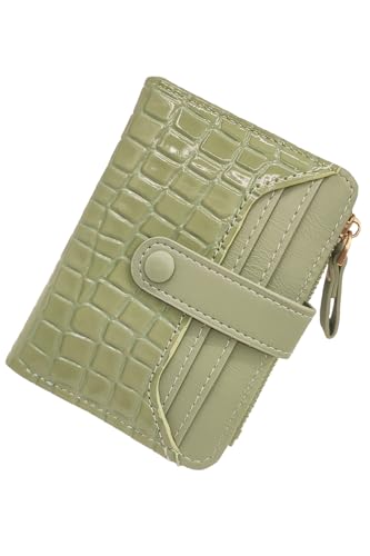 SUVERCH Kleine Damen-Geldbörse aus Leder, RFID-Armband, mit Kartenfächern, Ausweisfenster, Reißverschluss, Münzgeldbörse, Crocodile Grain-Green SUVERCH Kleine Damen-Geldbörse aus Leder, RFID-Armband, mit Kartenfächern, Ausweisfenster, Reißverschluss, Münzgeldbörse, Crocodile Grain-Green von SUVERCH