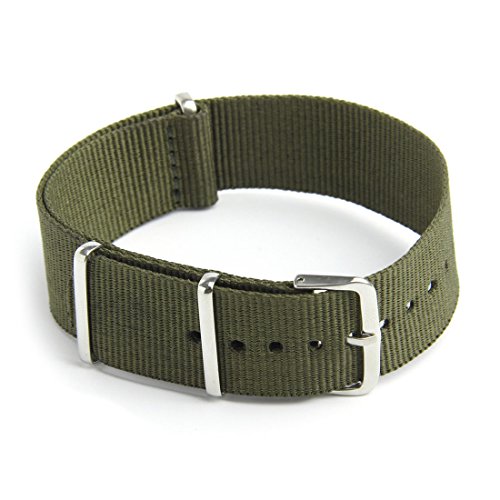 Uhrenarmband Nylon Canvas Divers G10 für Herren, Farbe: Grün, Breite: 18 mm, 18 mm von SUVIA