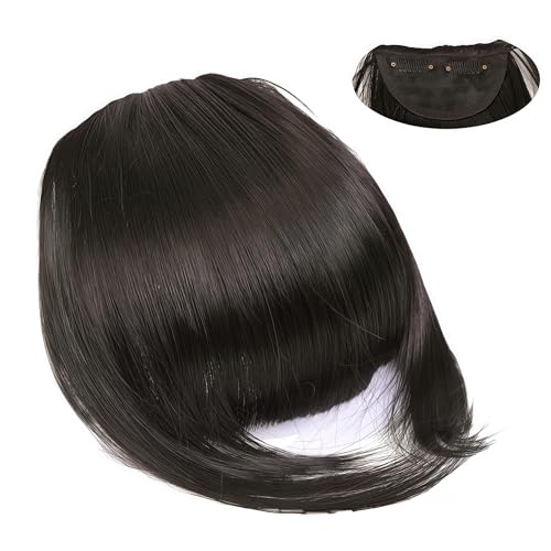 SUXUMHAO Clip-in-Pony, synthetische französische Pony-Haarspange, falscher Pony mit Bügel, Haarteile für Damen, natürlich gebogen, Clip-in-Haarverlängerung für den täglichen Gebrauch, C von SUXUMHAO