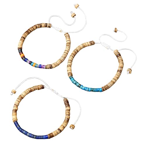 SUXUMHAO Handgefertigtes Holzperlen Boho Vintage Stretch Armband Heilung Schutz Balance Armband für Frauen Männer Stil I von SUXUMHAO