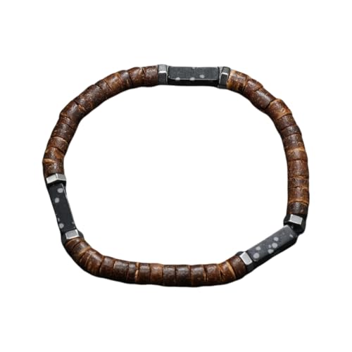 SUXUMHAO Handgefertigtes Kokosnussschalen-Perlenarmband zum Stapeln, handgefertigtes geflochtenes gewebtes verstellbares Armband für Damen und Herren von SUXUMHAO