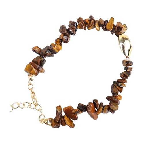 SUXUMHAO Handgefertigtes Perlenarmband, geeignet für Männer und Frauen, Naturstein Conch Shell Gold Armband, Ocean Style Handgefertigtes Steinarmband Verstellbar (Braun) von SUXUMHAO