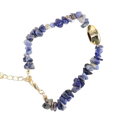 SUXUMHAO Handgefertigtes Perlenarmband, geeignet für Männer und Frauen, Naturstein Conch Shell Gold Armband, Ocean Style Handgefertigtes Steinarmband Verstellbar (Dunkelblau) von SUXUMHAO