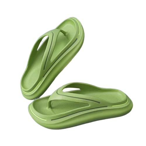 SUYHKO Hausschuhe Damen Dicke Sohle Frauen Tanga Plattform Flip Flops Sommerschuhe Schaumkissen Rutschen Schleife Im Freien Strandsandalen Im Freien-grün-36-37 von SUYHKO