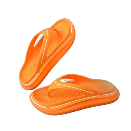 SUYHKO Hausschuhe Damen Dicke Sohle Frauen Tanga Plattform Flip Flops Sommerschuhe Schaumkissen Rutschen Schleife Im Freien Strandsandalen Im Freien-orange-38-39 von SUYHKO