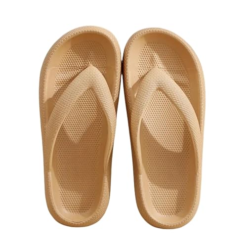 SUYHKO Hausschuhe Damen Frauen Flip Flops Sommer Beach Nicht-schlupf-wolken-pantoffeln Frauen Folien-khaki-36-37 von SUYHKO