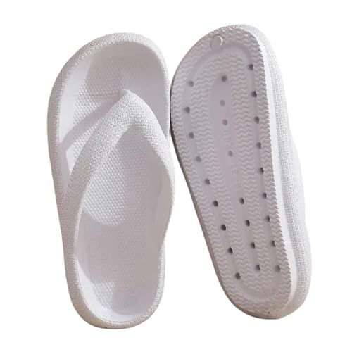 SUYHKO Hausschuhe Damen Frauen Flip Flops Sommer Beach Nicht-schlupf-wolken-pantoffeln Frauen Folien-weiss-36-37 von SUYHKO