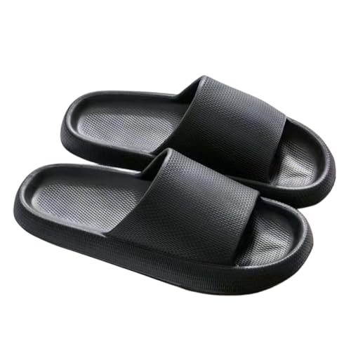 SUYHKO Hausschuhe Damen Hausschuhe Dicke Plattform Flip Flops Männer Badezimmer Rutschen Nicht -slip Weibliche Maultierschuhe Sandalen Sandalen-3,0 Cm Schwarz-38-39 (innere 24 Cm) von SUYHKO