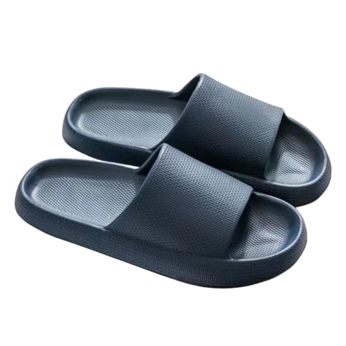 SUYHKO Hausschuhe Damen Hausschuhe Dicke Plattform Flip Flops Männer Badezimmer Rutschen Nicht -slip Weibliche Maultierschuhe Sandalen Sandalen-3,0 Cm-blau-40-41 (innere 25 Cm) von SUYHKO