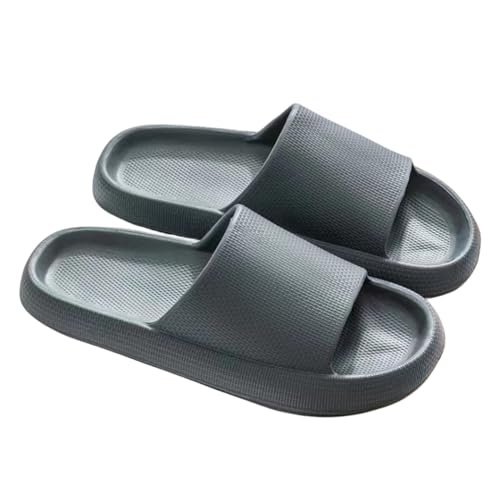 SUYHKO Hausschuhe Damen Hausschuhe Dicke Plattform Flip Flops Männer Badezimmer Rutschen Nicht -slip Weibliche Maultierschuhe Sandalen Sandalen-3,0 Cm-grau-36-37 (innere 23 Cm) von SUYHKO