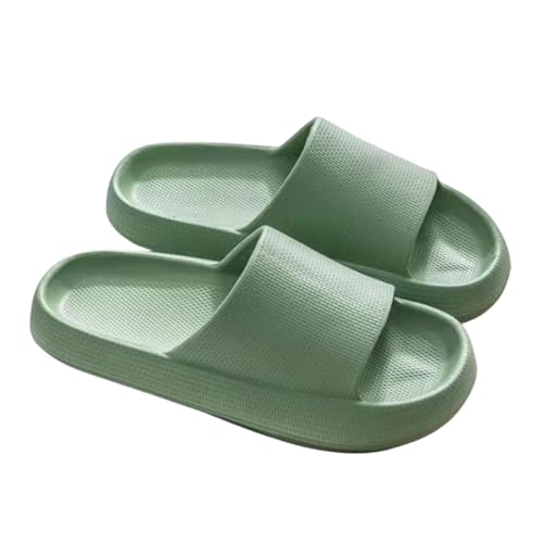 SUYHKO Hausschuhe Damen Hausschuhe Dicke Plattform Flip Flops Männer Badezimmer Rutschen Nicht -slip Weibliche Maultierschuhe Sandalen Sandalen-3,0 Cm-grün-36-37 (innere 23 Cm) von SUYHKO
