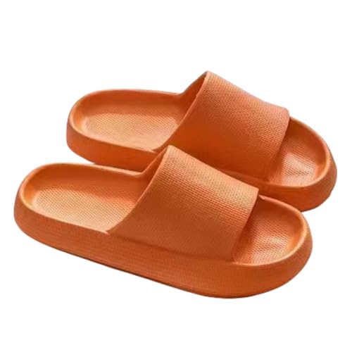 SUYHKO Hausschuhe Damen Hausschuhe Dicke Plattform Flip Flops Männer Badezimmer Rutschen Nicht -slip Weibliche Maultierschuhe Sandalen Sandalen-3,0 Cm-orange-40-41 (innere 25 Cm) von SUYHKO