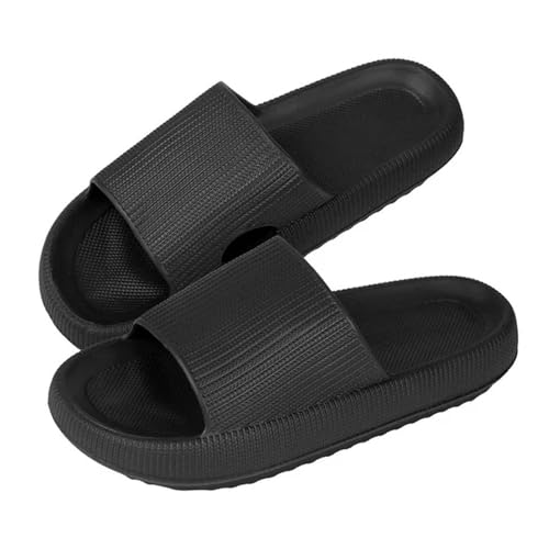 SUYHKO Hausschuhe Damen Männer Modische Flip Flops Unisex Hausschuhe Badezimmer Nicht-rutschrutschen Innensandalen Im Freien Im Freien-b-black-35-36 (22,5-23 Cm) von SUYHKO