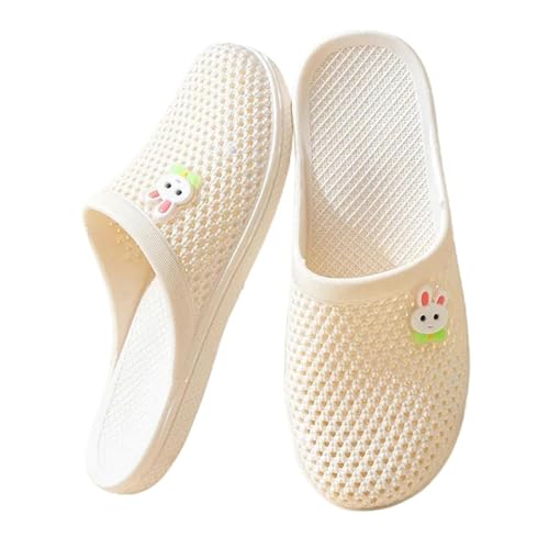 SUYHKO Hausschuhe Damen Slipper-objektträger Frauen Schuhe Weicher Sohle Nicht Rutscher Lochrutschen Flat Pantler Flip Flops-stroh-36 von SUYHKO