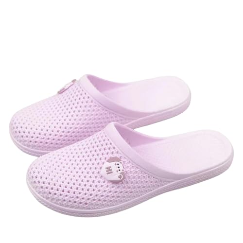 SUYHKO Hausschuhe Damen Slipper-objektträger Frauen Schuhe Weicher Sohle Nicht Rutscher Lochrutschen Flat Pantler Flip Flops-traube-39 von SUYHKO