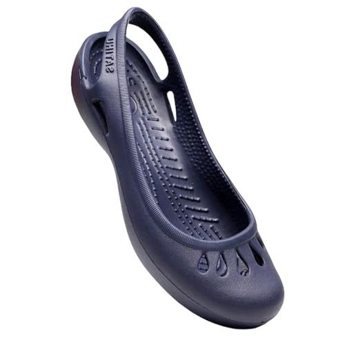 SUYHKO Hausschuhe Damen Sommer Leichtes Anti -slip -loch -schuhe Frauen Flache Boden Sandalen Krankenschwester Outdoor Beach Schuh-d Blau-w6–230 Mm von SUYHKO