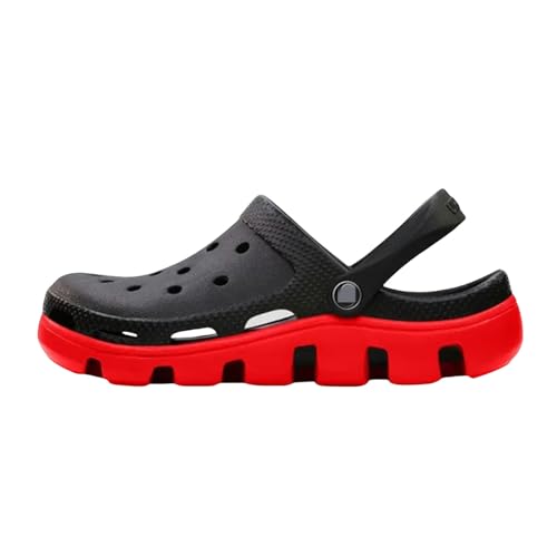 SUYHKO Sommerhausschuhe Herren Sommer Atmungsaktiven Outdoor-Mode Strand Sandalen Eva Material Nicht-Schlupf-Schwarz Rot-M9 SUYHKO Sommerhausschuhe Herren Sommer Atmungsaktiven Outdoor-Mode Strand Sandalen Eva Material Nicht-Schlupf-Schwarz Rot-M9 von SUYHKO