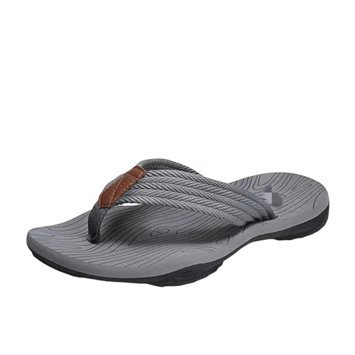 SUYHKO Sommerhausschuhe Schuhe Männer Flip Flops Modemenschen Sandalen Outdoor Weiche Sommerschuhe-Grau-6.5 von SUYHKO