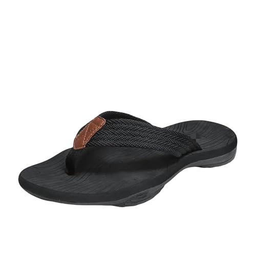 SUYHKO Sommerhausschuhe Schuhe Männer Flip Flops Modemenschen Sandalen Outdoor Weiche Sommerschuhe-Schwarz-11 von SUYHKO