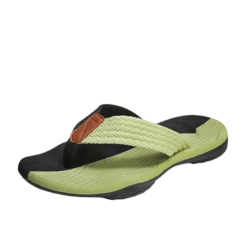 SUYHKO Sommerhausschuhe Schuhe Männer Flip Flops Modemenschen Sandalen Outdoor Weiche Sommerschuhe-Schwarz Grün-10 von SUYHKO