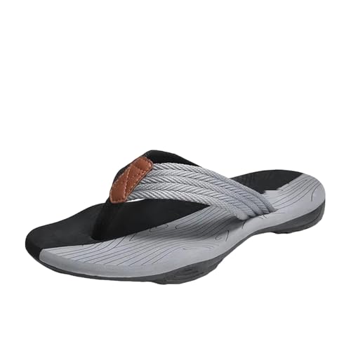 SUYHKO Sommerhausschuhe Schuhe Männer Flip Flops Modemenschen Sandalen Outdoor Weiche Sommerschuhe-Schwarzgrau-10 von SUYHKO