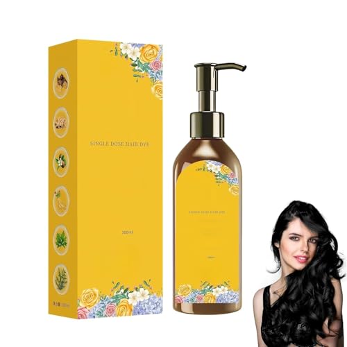 Pflegende Pflanzenhaarfarbe, Einzeldosis-Blumenhaarfarbe, geschmeidig und glänzend, geeignet für Männer und Frauen, um Haarfehler abzudecken von SUYOIKHGMN