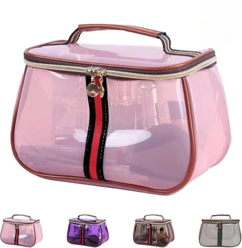 Retro-Kosmetiktasche, Reise-Aufbewahrungsbox für Damen, tragbare Hautpflege-Aufbewahrungsbox, wasserdicht und transparent Retro-Kosmetiktasche, Reise-Aufbewahrungsbox für Damen, tragbare Hautpflege-Aufbewahrungsbox, wasserdicht und transparent von SUYOIKHGMN