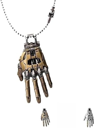 SUYOIKHGMN Mechanischer bionischer Handanhänger, eine Roboterhand mit beweglichen Fingerknöcheln, ein Steampunk-Halskettenanhänger. Für Männer und Frauen geeignet. von SUYOIKHGMN