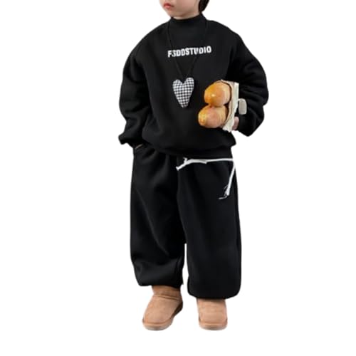 SUYUKU 2 Stück Baby Jungen Jogginganzug Mode Einfarbig Trainingsanzug Kinder Baggy Langarm Sweatshirts und Sweatpants Casual Kinderkleidung für Jungen Winter Jogger Set für Mädchen 1-9 Jahre von SUYUKU