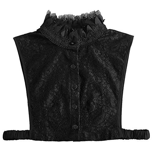 Spitze Halbhemd Bluse Kragen, Abnehmbarer Krageneinsatz Damen Blusenkragen Einsatz für Frauen Mädchen von SUZALA