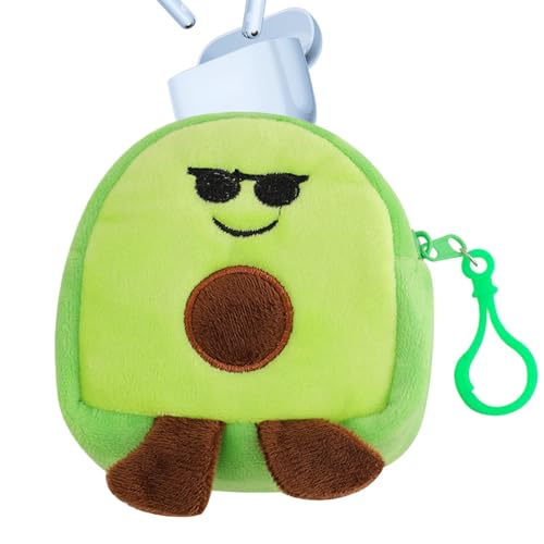 SVCEQZE Avocado-Plüsch-Geldbörse, Avocado-Geldbörse - Kleines Portemonnaie für Kleingeld, Plüschfrucht-Cartoon-Münzbeutel,Modischer Avocado-Plüschtaschenanhänger zur Aufbewahrung von Karten, Headsets von SVCEQZE