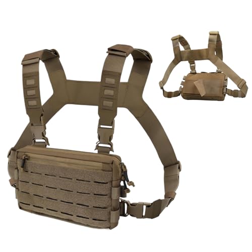 SVCEQZE Brusttasche Für Männer | Wander Brusttasche | Mit verstellbaren Trägern Diebstahlschutz Beutelhalter für Fitness Radsport Outdoor Reisen Motorrad Angeln von SVCEQZE