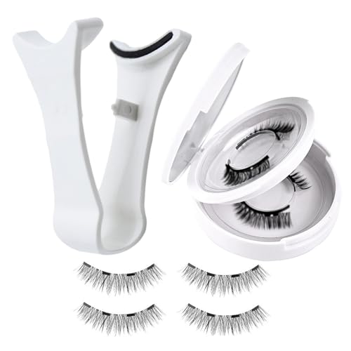 SVCEQZE Frauen magnetische Wimpern, natürliche magnetische Wimpern | 4-Pieces Kein Kleber False Wimperncluster mit Applikator,Wiederverwendbare Women Eye Make -up -Werkzeuge für Heimreisetermine von SVCEQZE