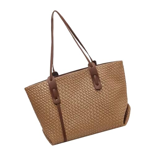 SVCEQZE Geflochtene Taschen | Leder Handtasche,Leichte Faltbare Handtasche für Einkaufen Arbeit Reise von SVCEQZE