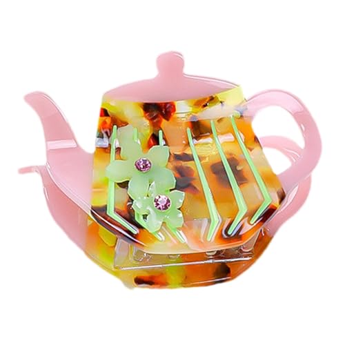 SVCEQZE Teekanne Haarklammer, Teekanne Haarspange | Rutschfeste Haarbacke,Kleine Clips für Frauen und Mädchen, Haarfang mit starkem Halt, Haarschmuck für langes Haar von SVCEQZE